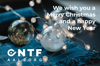 Christmas greeting from NTF, saying we wish you a merry christmas and a happy new year